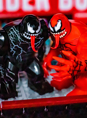 漫威毒液2Venom复仇者联盟蜘蛛侠屠杀毒素血清中国积木玩具小人仔