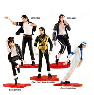 包邮潮儿正版 迈克尔杰克逊 MJ人偶5款舞台场景 手办公仔车载摆件