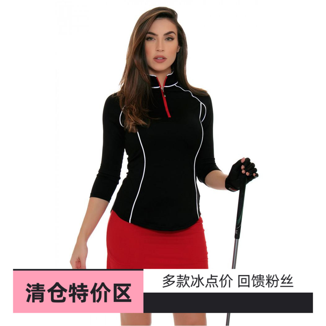 高尔夫衣服球衫半高领速干polo衫