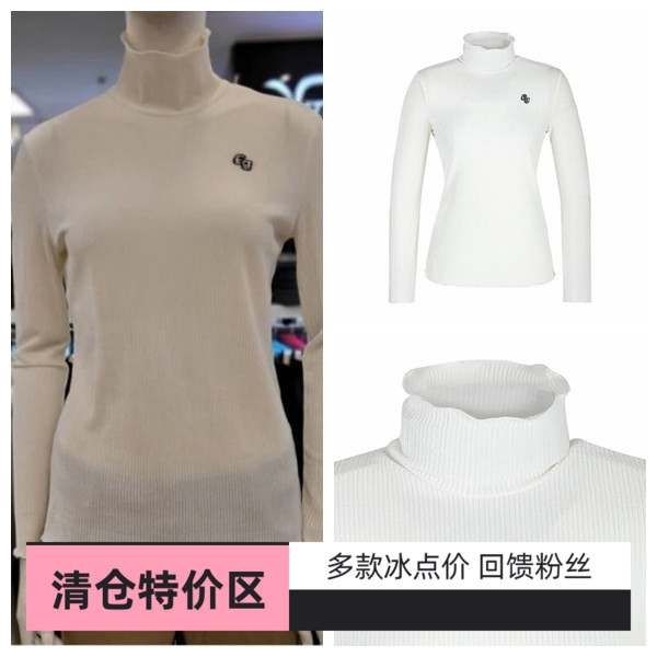 春秋韩国高尔夫长袖t恤半高领