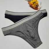 轻薄男半包臀半丁内裤 琪创鸟冰丝欧美风男士 性感三角裤 运动小香风