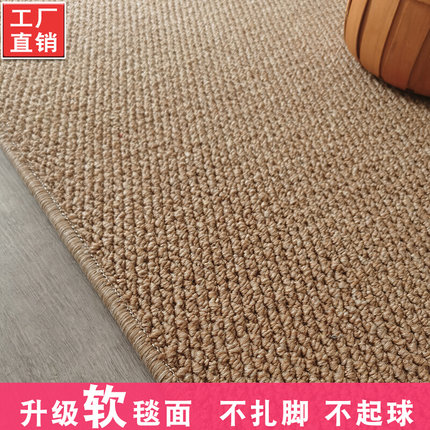 华德家饰毯仿剑麻地毯客厅卧室入户门床边亚麻榻榻米猫抓地垫定制