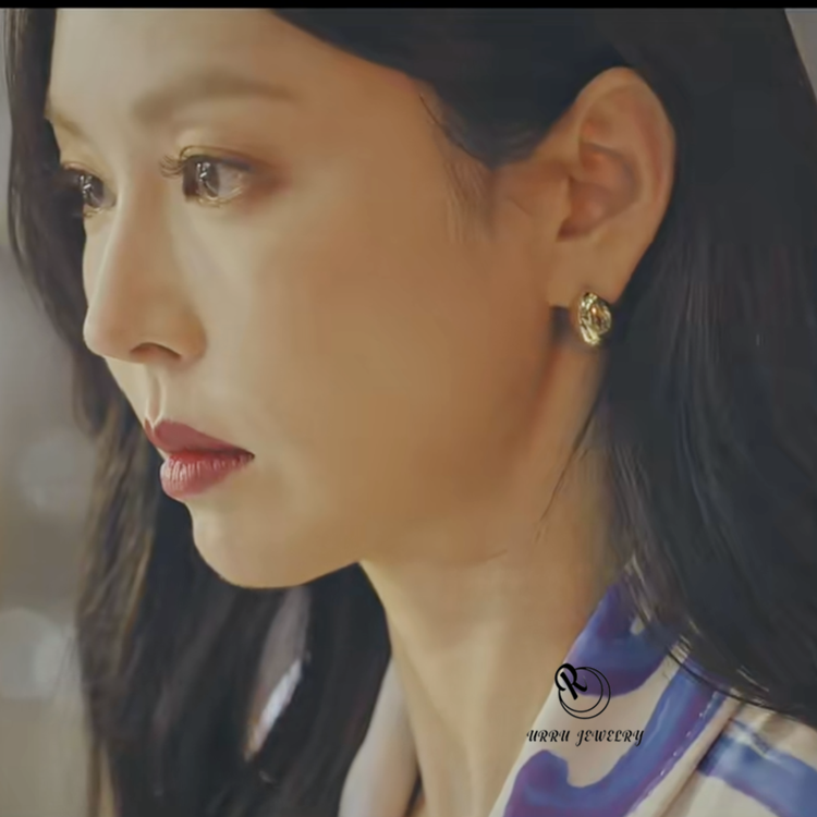 顶楼金素妍千瑞珍同款复古金属c形耳环通勤耳扣ins风小耳圈两色入