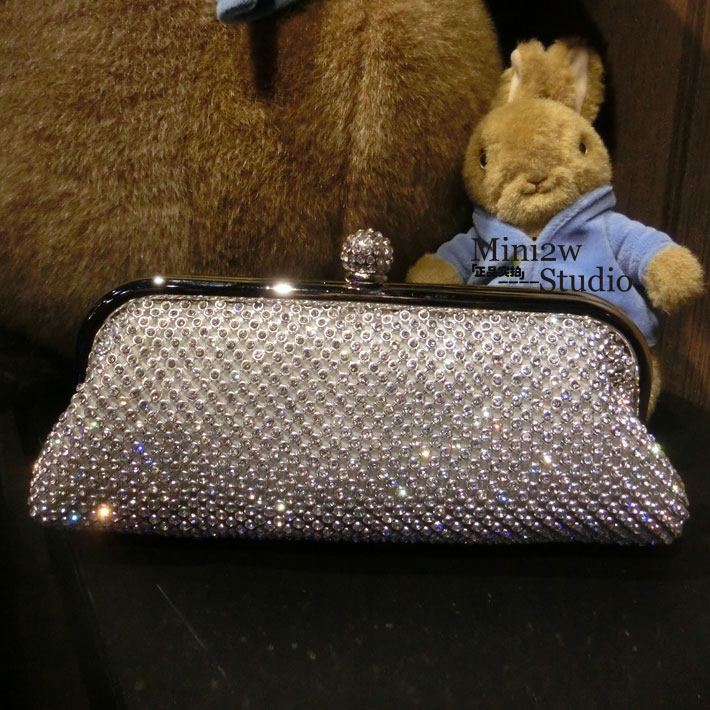 新品简约长款单面水钻晚宴包圆头镶钻结婚礼服伴娘手拿包婚礼手袋|ruв категории Сумки, Г - жа сумки - от Buy2taobao.com для оказания профессиональной услуги покупки агента Taobao