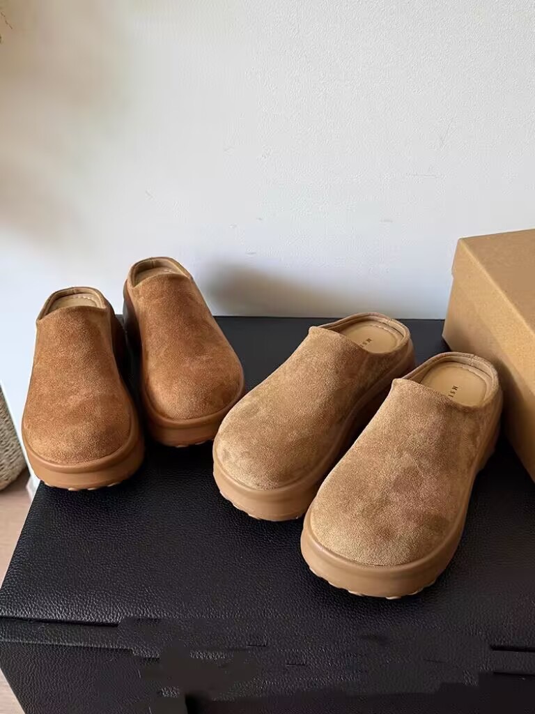 厚底增高小土豆一脚蹬勃肯鞋女款2025年秋季新款小个子包头半拖鞋