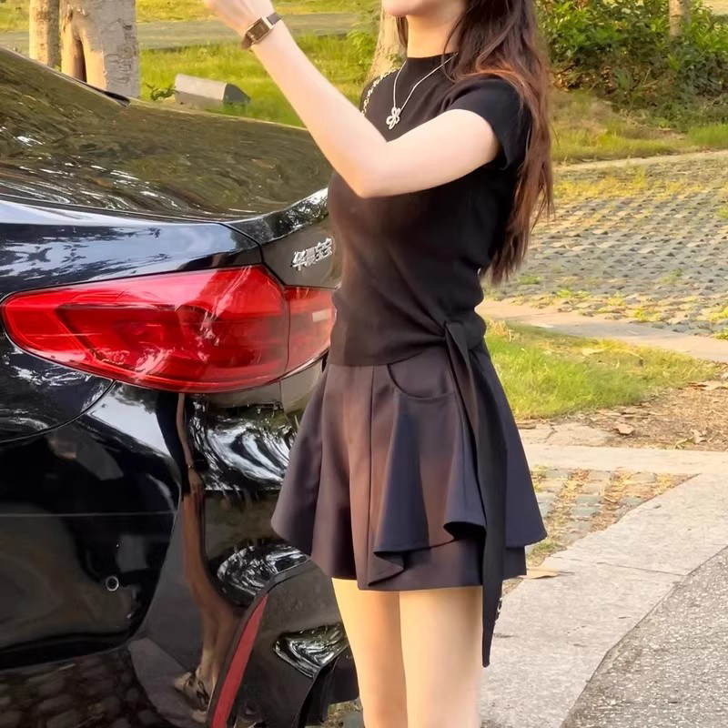 气质休闲裤裙2026新款夏季透气百搭显瘦伞裙半身裙休闲花边短裤潮