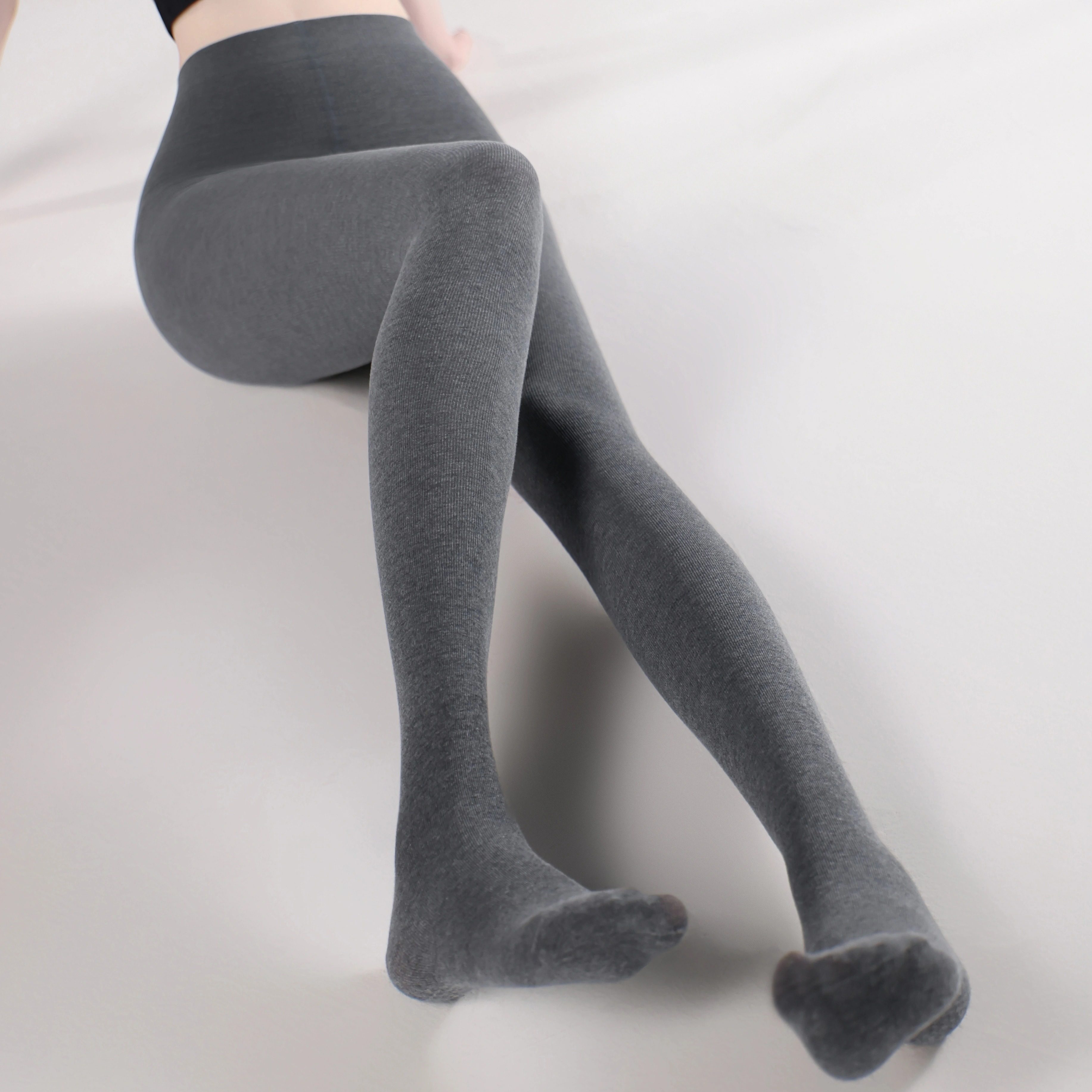 打底裤女2025新款灰色棉连裤袜冬外穿秋冬竖条纹格雷系显瘦黑色