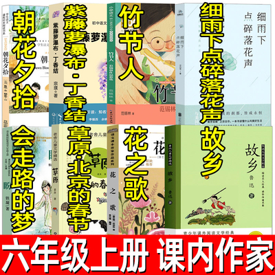六年级上册花之歌草原北京的春节紫藤萝瀑布丁香结细雨下点碎落花声竹节人会走路的梦故乡朝花夕拾鲁迅铁凝宗白华宗璞老舍纪伯伦