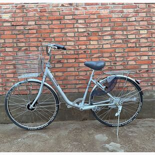 全新川崎日本自行车内变速26铝合金独弯传动轴内三速感应灯