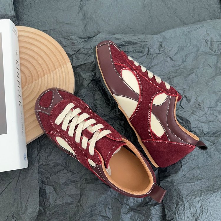 德训鞋小白鞋女复古训练休闲系带跑步运动鞋ins百搭平底板鞋