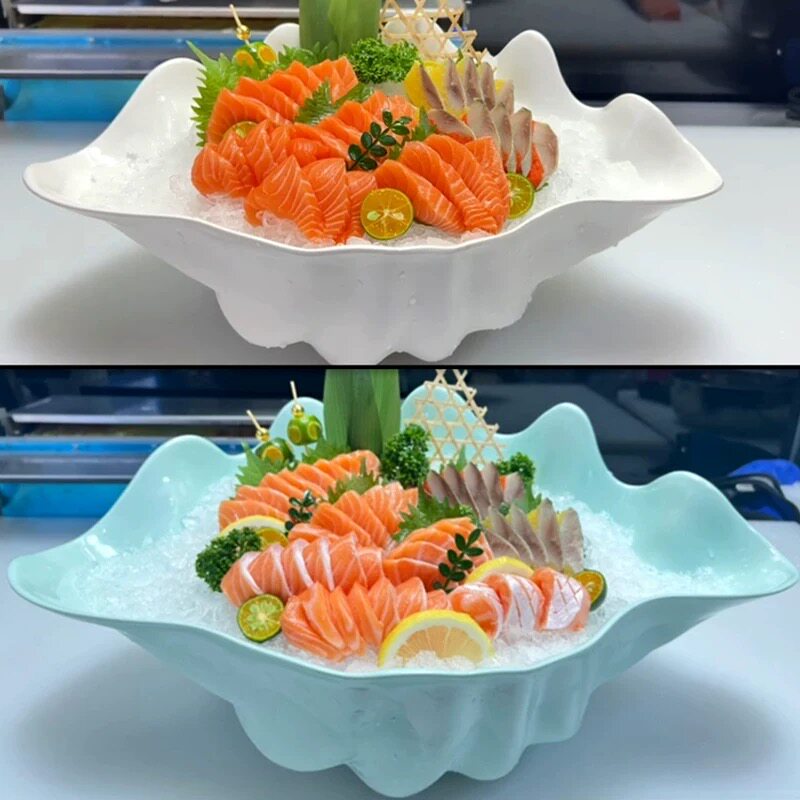 密胺海螺三文鱼高档刺身盘