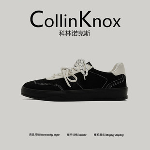 【潮流ins】CollinKnox2025秋季新款翻毛皮德训鞋男复古阿甘板鞋