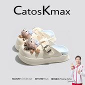 外穿厚底增高包头半拖鞋 美国CatosKmax可爱小熊勃肯鞋 女2026夏季