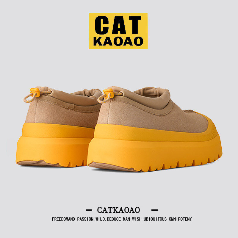 美国CATkaoao户外男士雪地靴冬季厚底加绒加厚保暖防滑棉靴男女鞋