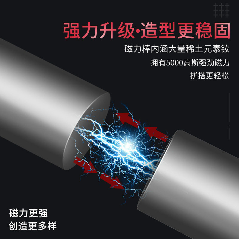 彩色磁力棒玩具组合积木儿童益智休闲减压磁棒铁球磁铁