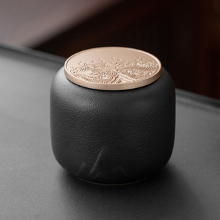 黑陶茶叶罐密封储茶罐普洱黑茶存储罐防潮手工小号茶罐密封茶罐子