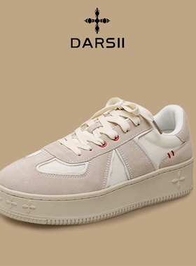 DARSII达斯板鞋女透气网面休闲鞋百搭女鞋厚底增高潮牌防臭男鞋