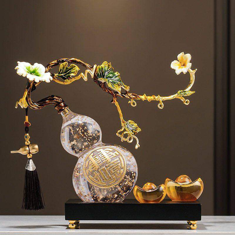 珐琅彩金箔葫芦摆件招财高档客厅电视柜酒柜装饰开业乔迁新居礼品,家居饰品,装饰摆件,淘宝优惠券,粉丝福利购,淘宝优惠卷