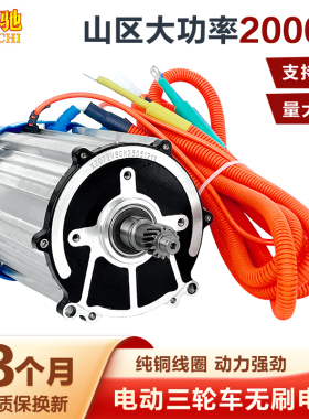 电动三轮车电机2000w改装高速大功率纯铜线直流无刷电动机48v60v