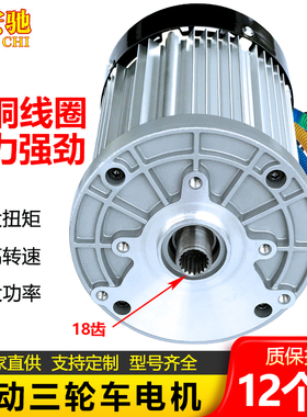 三轮电动车电机48v60v1500W1200瓦改装大功率高速全封闭无刷1800w