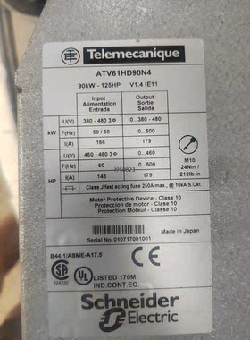 施耐德Altivar61变频器90KW  两台，ATV61H【询价】