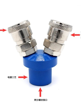 WENK气动C式空压机配件气泵气管圆二通三通SMV两二叉SMY外牙