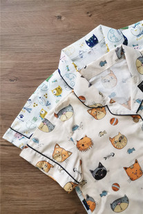 薄款 短袖 全棉梭织女款 套装 睡衣两件套 可爱家居服短裤 纯棉春夏季