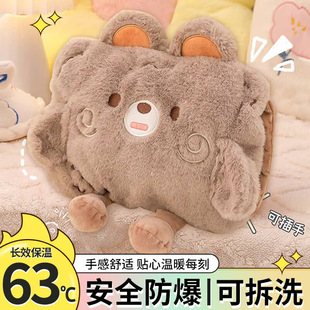 【国标热水袋】充电暖手宝新款可爱毛绒电暖袋防爆充电式热水袋