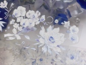 百搭清新昙花咕卡流麻手帐pet胶带分装 Palette手帐 夜幽昙·蓝白