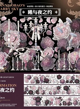 【分装】田小宝的星空-曦与夜之约 百搭花花镭射咕卡手帐pet胶带