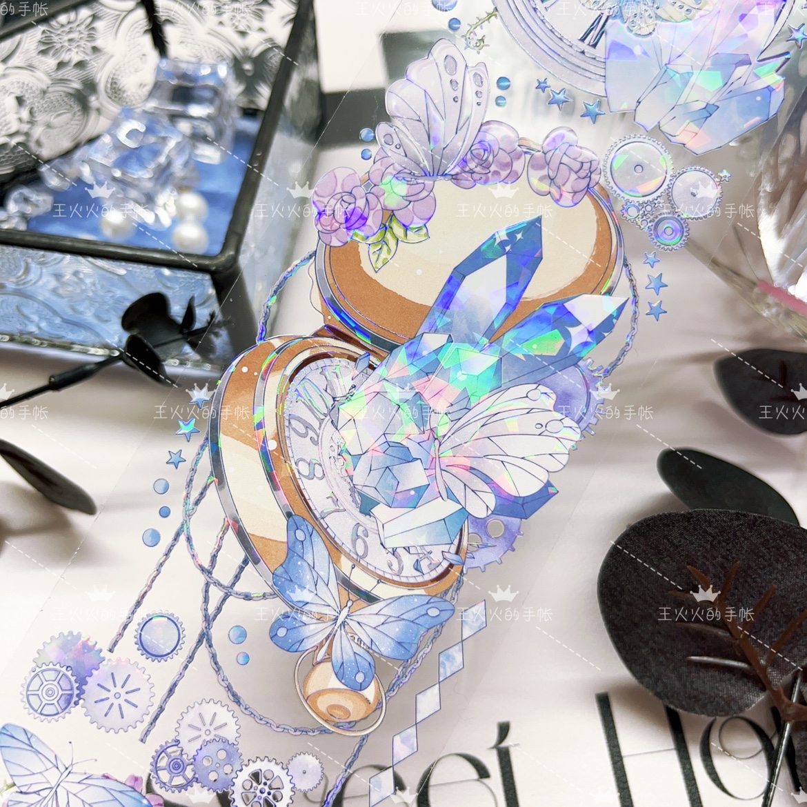 【分装】猫匠的野蔷薇-春和赞钟 钟表宝石链条咕卡手帐pet胶带