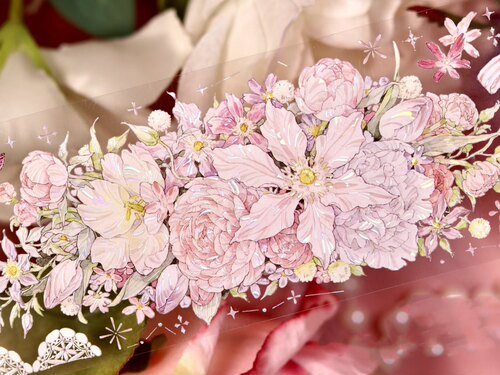 Studio VI 晨曦花町 拾壹新品特材花花 咕卡流麻手帐pet胶带分装