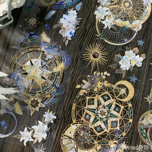 月花衔光 wines手帐 百搭华丽搭配背景咕卡流麻pet胶带 分装