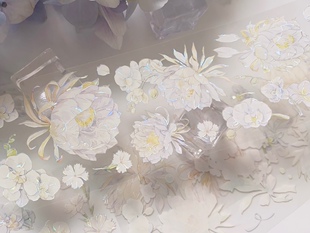 Palette 夜幽昙·白 百搭仙气白色昙花 咕卡流麻手帐pet胶带分装