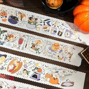 boomboom 魔法厨房 盐系可爱小兔子万圣瓜主题手帐和纸pet胶带
