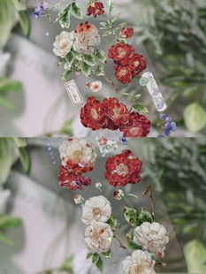 朝夕工作室 绚烂山茶 百搭红白山茶花 咕卡流麻手帐pet胶带分装