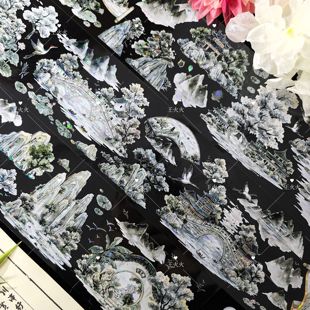 古风园林造景流麻滴胶手帐pet胶带分装 Wines工作室 烟雨江南