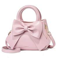 2026 Niche design new women's bag Spring/Summer Small bag, bow hand-held small square bag, Korean style simple crossbody bag thumbnail 3