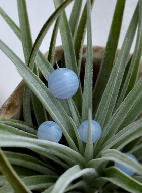 蓝纹玛瑙散珠天然长春花蓝玛瑙手链配珠圆珠珠子「Very Peri」