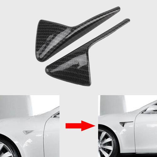 适用于汽车2017-21款特斯拉Model3Y叶子板装饰贴侧边摄像头保护盖