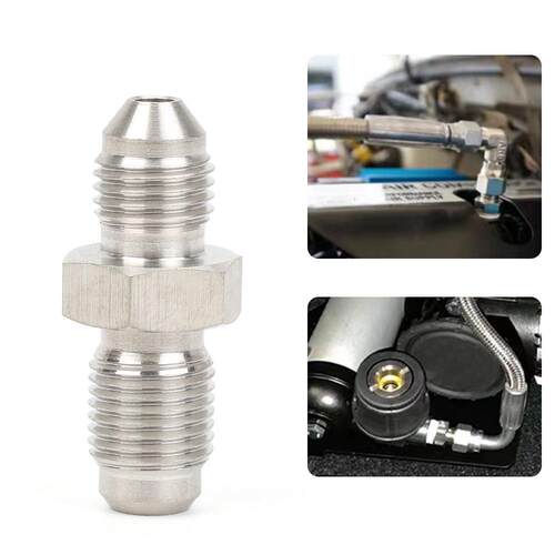 对丝不锈钢刹车M12X1AN3接头汽车-AN3螺纹接头双头转换M10X1-配件