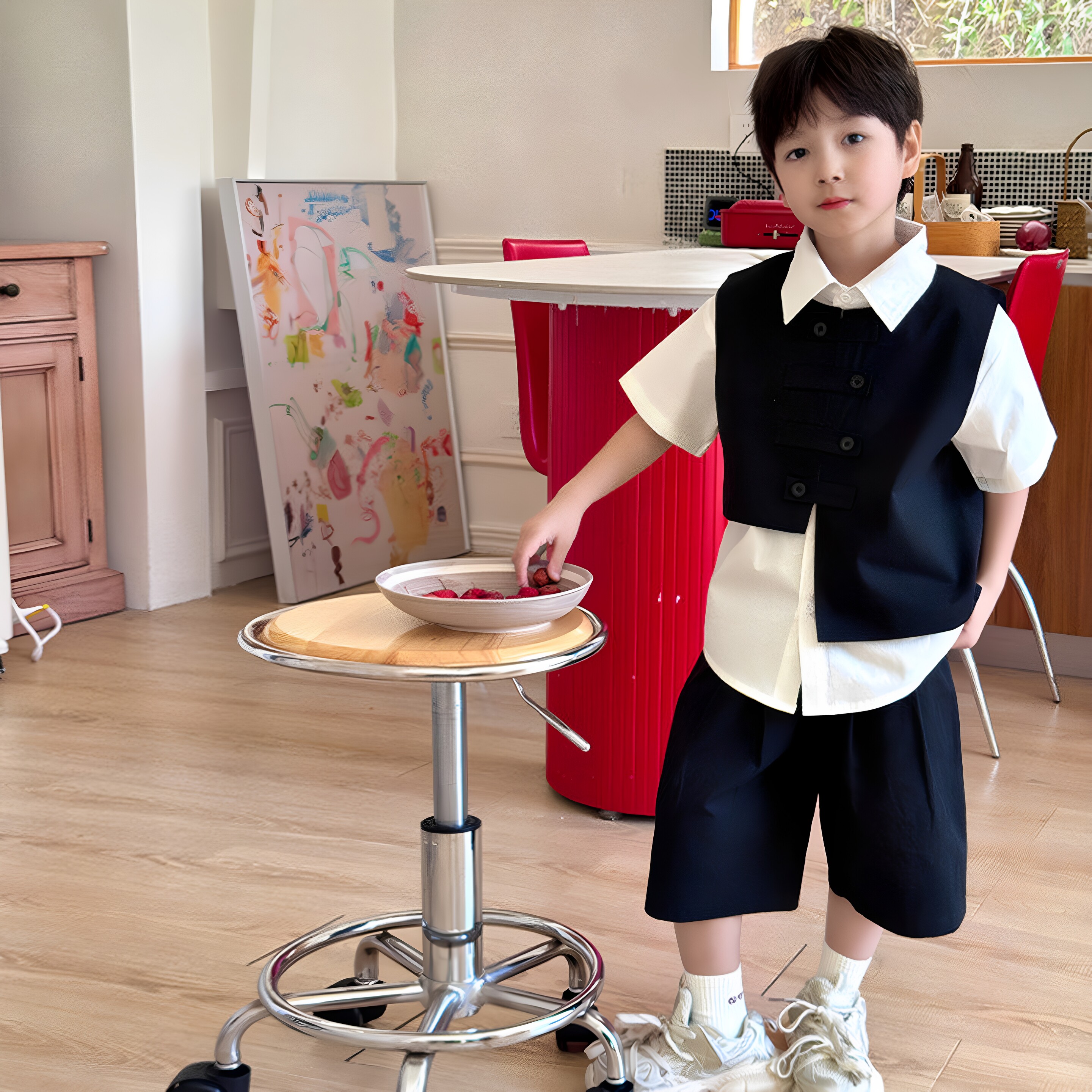 日本JGYP2026新款男童套装夏季男孩演出服礼服儿童西装马甲三件套