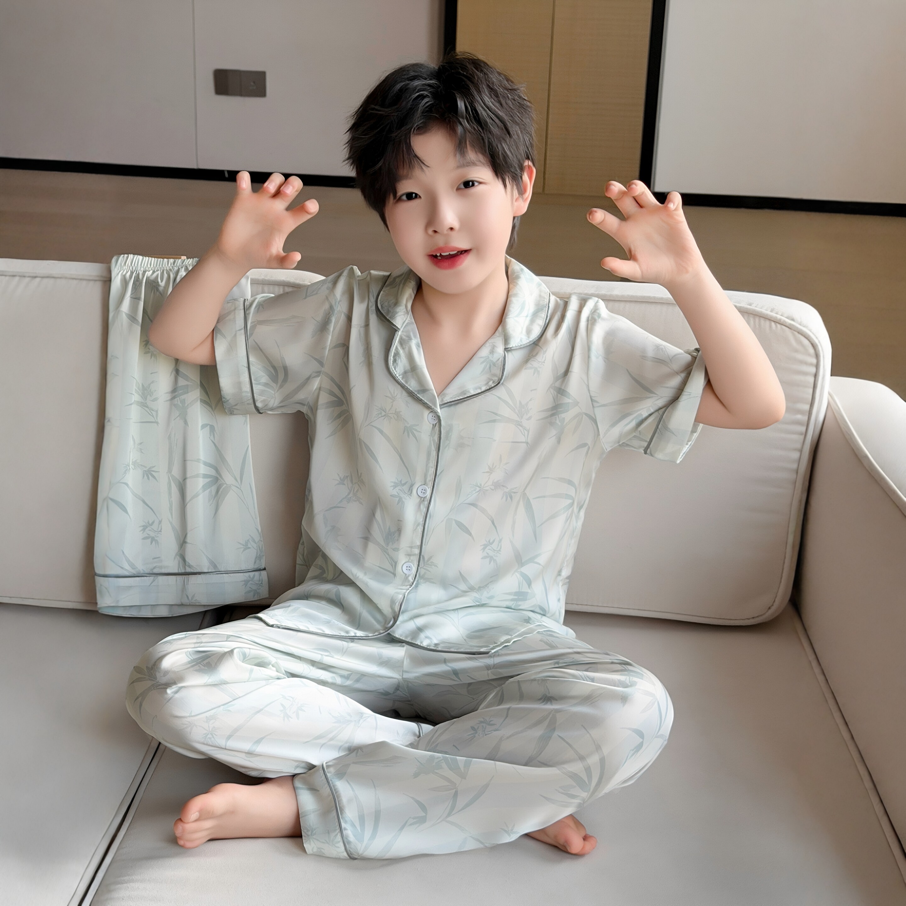 日本JGYP2026新款男童睡衣套装夏季儿童短袖短裤薄款家居服两件套