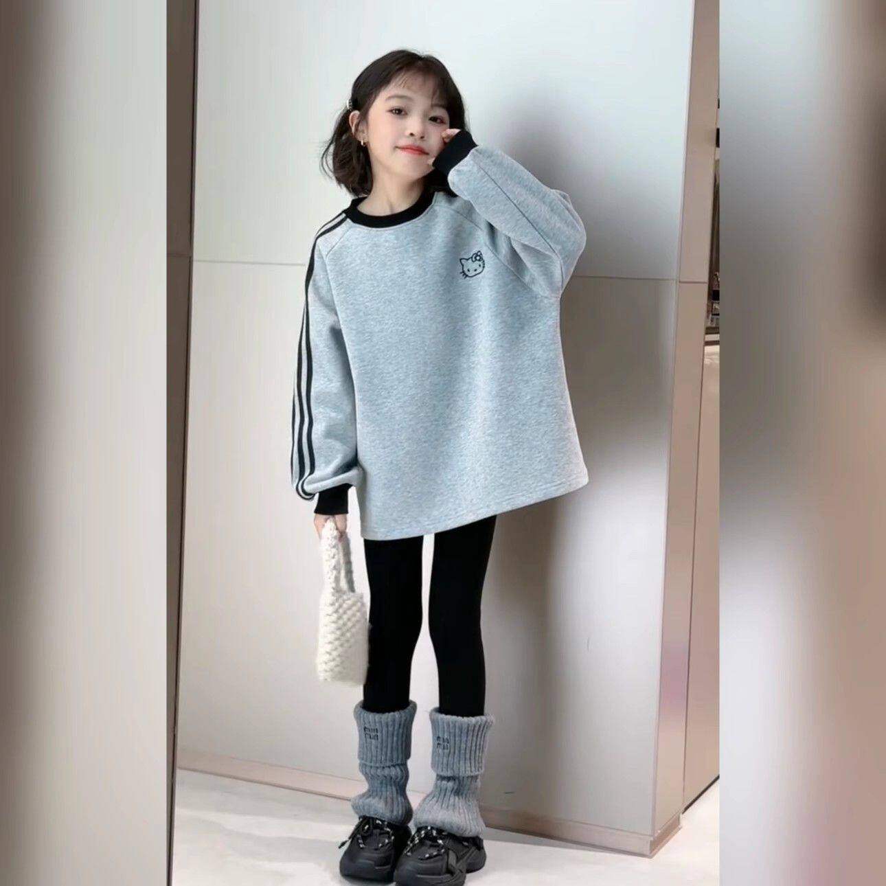 日本JGYP2026新款女童春秋长袖t恤大童kitty卫衣加绒打底衫上衣秋,童装/婴儿装/亲子装,卫衣/绒衫,淘宝优惠券,粉丝福利购,淘宝优惠卷