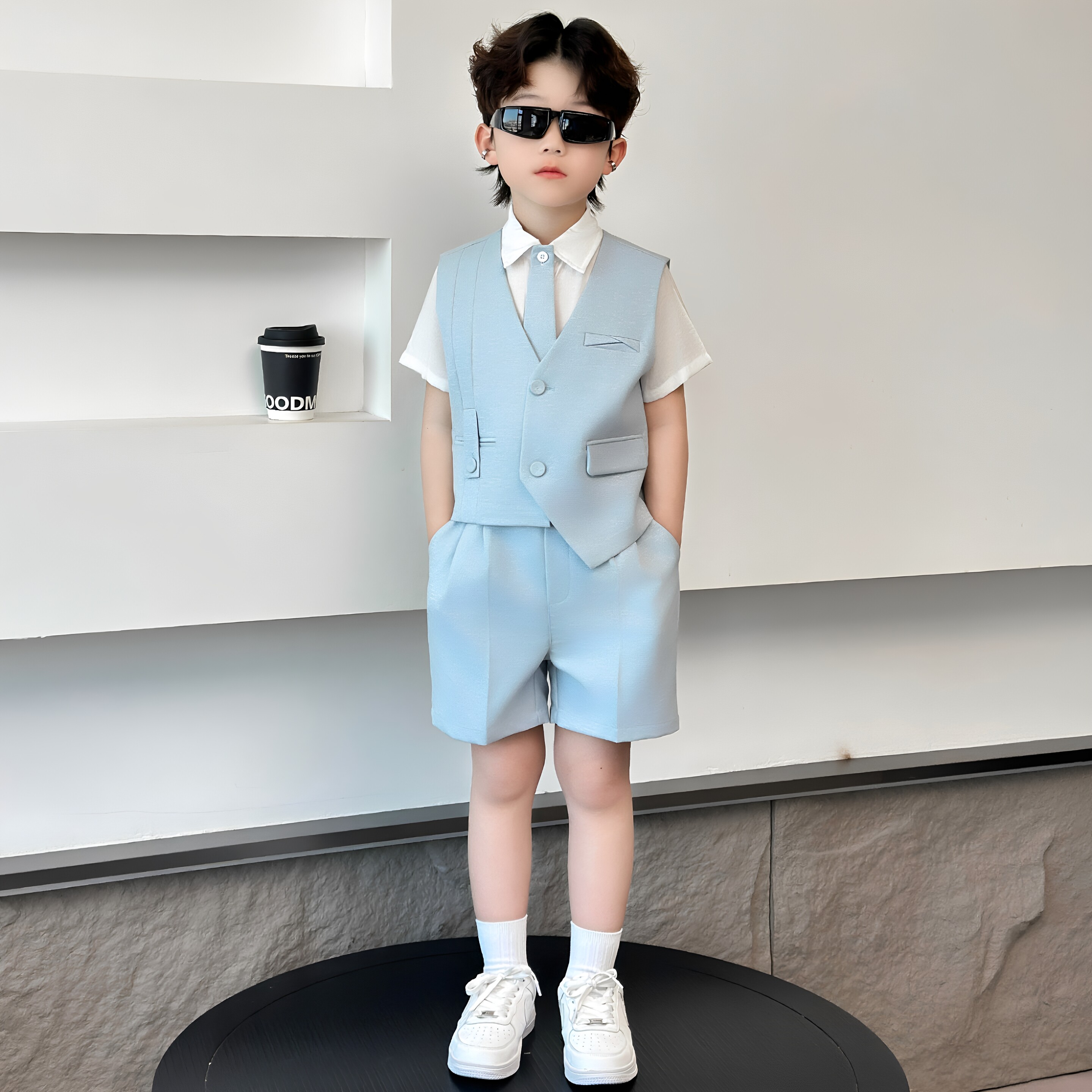 日本JGYP2026新款男童礼服夏季儿童西装套装帅气男孩钢琴演出服装