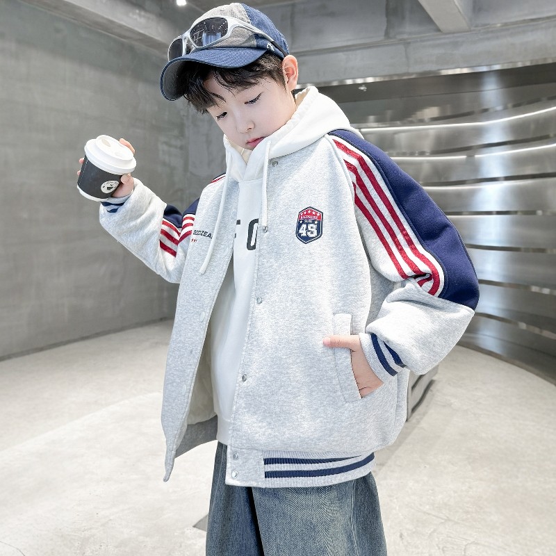 日本JGYP2026新款男童运动棒球服春秋款夹棉夹克潮学院风男孩外套