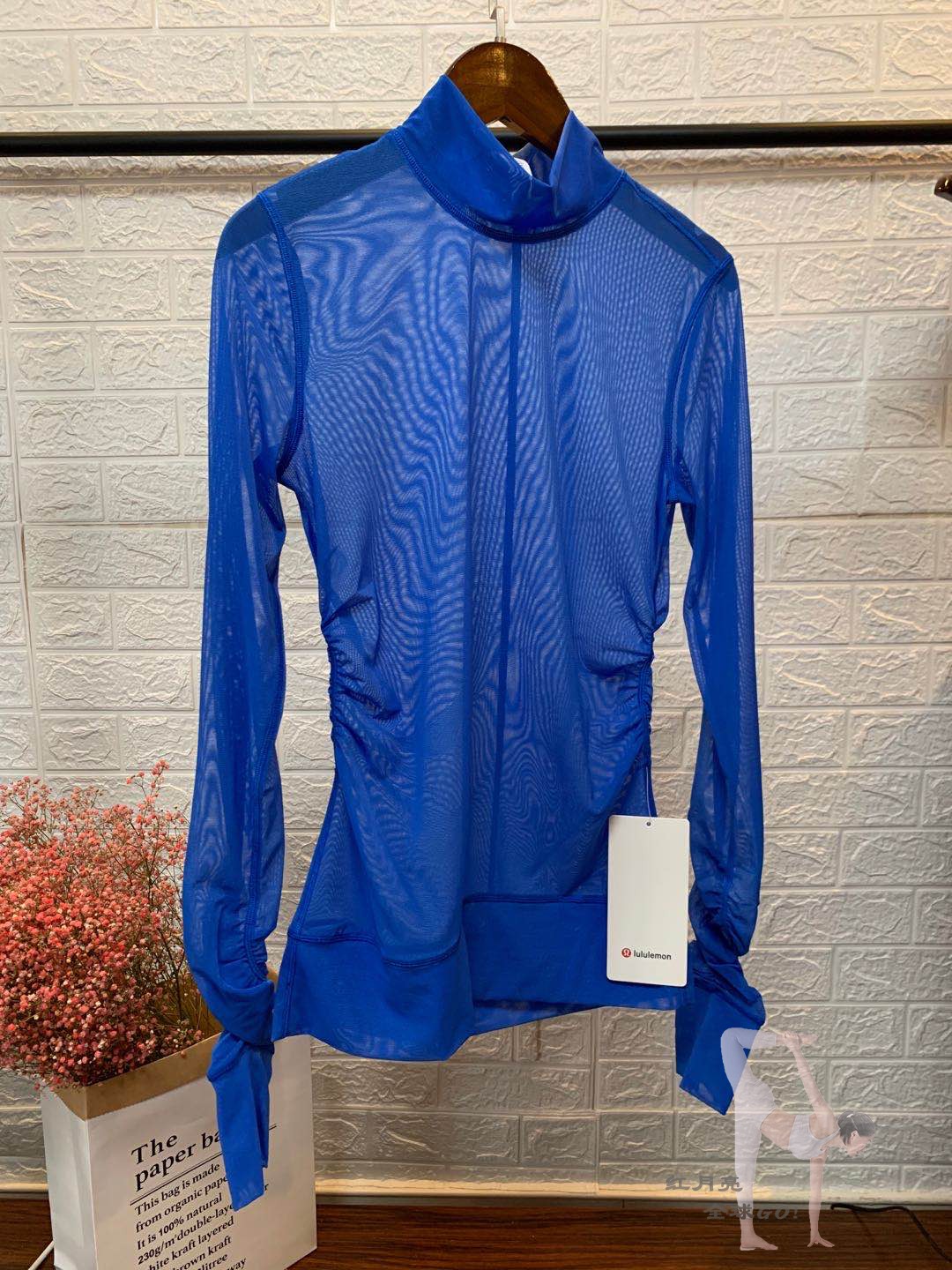 Lululemon瑜伽网纱长袖
