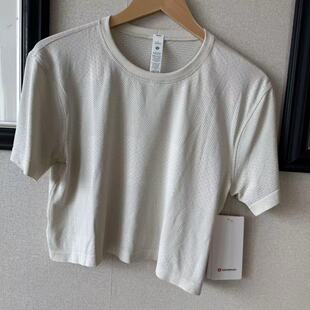 lululemon swiftly perforated stripe SS 女士运动短袖