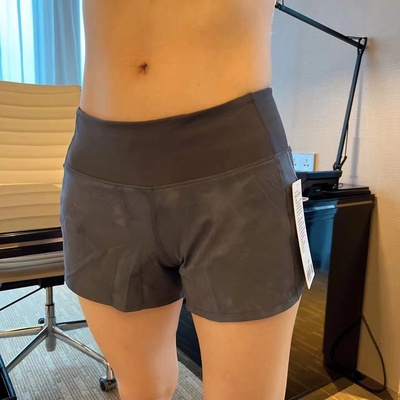 女士瑜伽中腰运动短裤