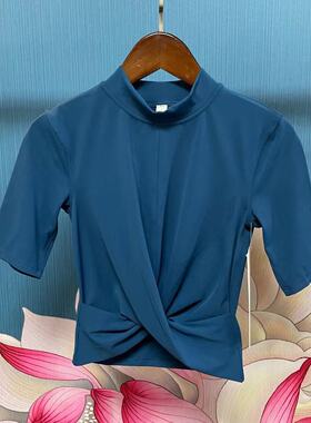 Lululemon Wrap Front Mock Neck Crop Short Sleeve 短袖高领T恤